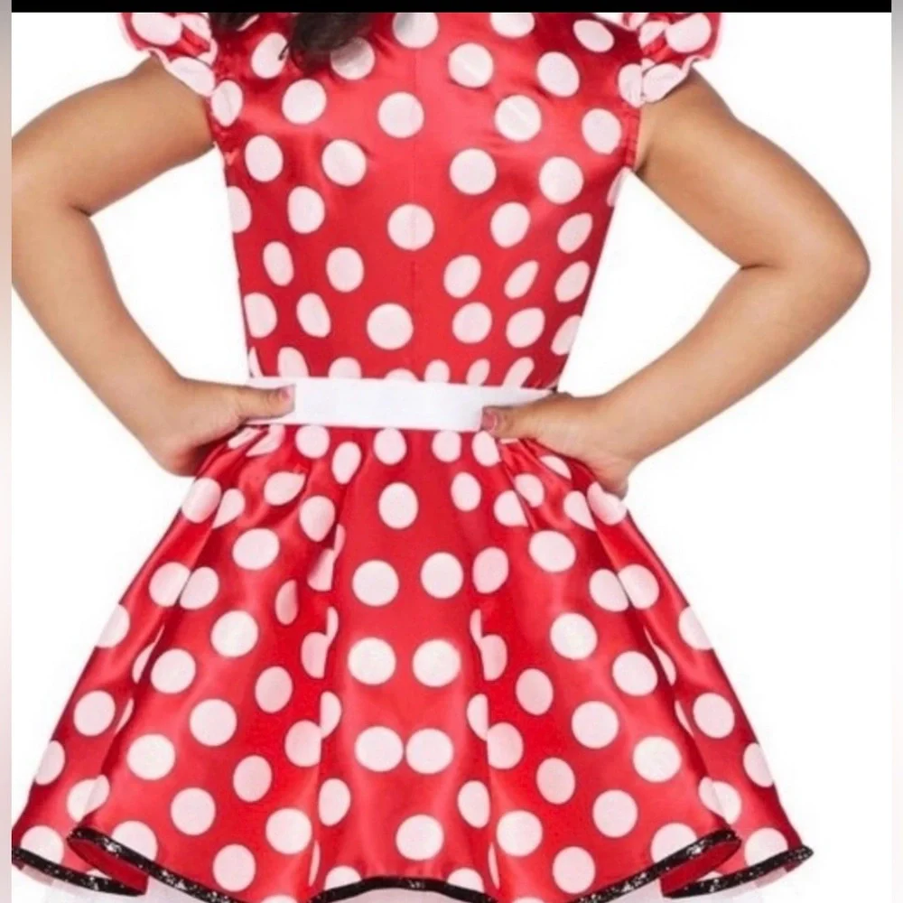 Disney Toddler Minnie Mouse Red Dress and Disney Minnie Mouse Bucket